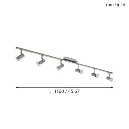 EGLO - Plafonjera 6xGU10/LED/3W