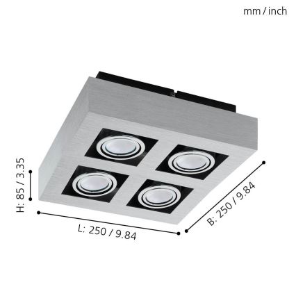 Eglo - LED Reflektorska lampa 4xGU10-LED/5W/230V
