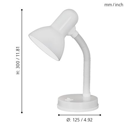 EGLO - Stona lampa 1xE27/40W bela