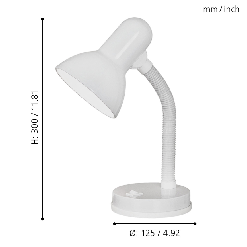 EGLO - Stona lampa 1xE27/40W bela
