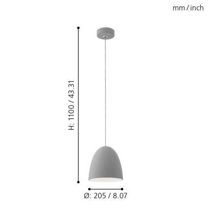 Eglo - Viseća lampa E27/60W/230V