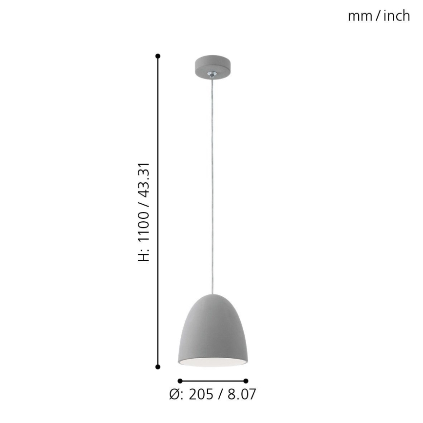 Eglo - Viseća lampa E27/60W/230V