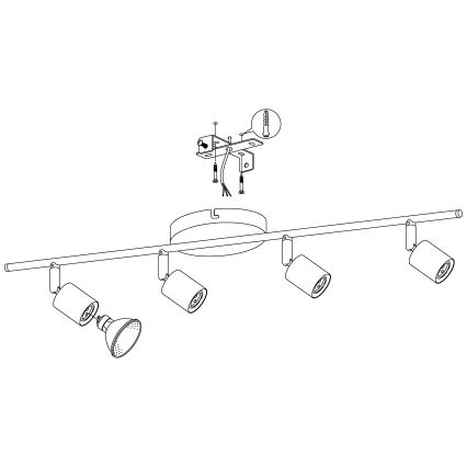 Eglo - LED reflektorska lampa 4xGU10-LED/2,8W/230V