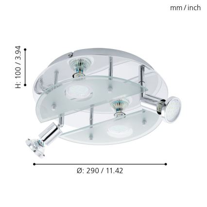 EGLO - LED Plafonjera  4xGU10/3W