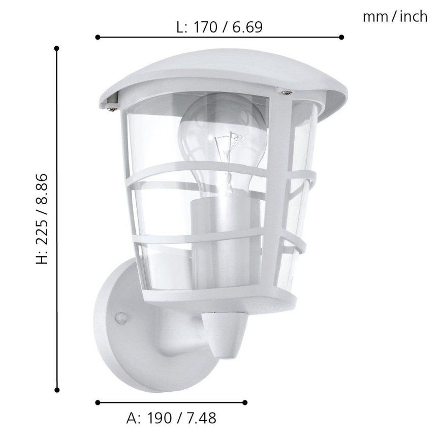 Eglo - LED Spoljna zidna lampa 1xE27/8,5W/230V IP44