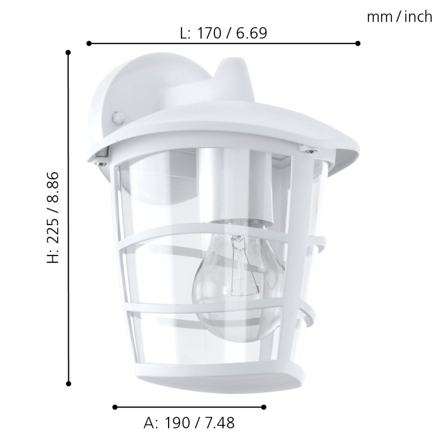 Eglo - LED Spoljna zidna lampa 1xE27/8,5W/230V IP44