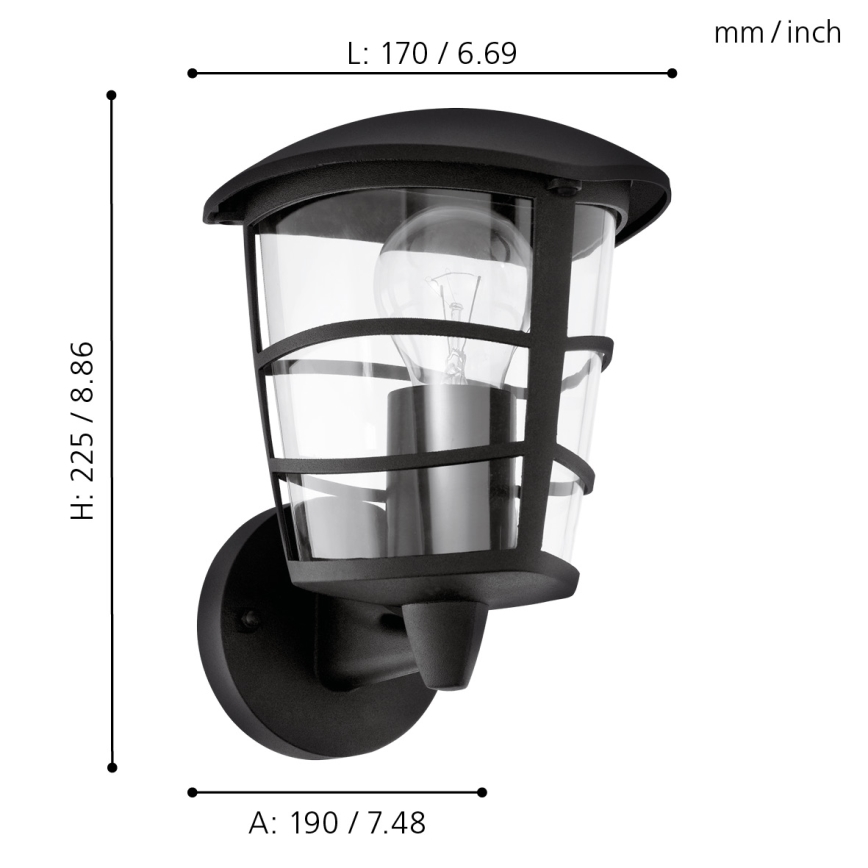 Eglo - LED Spoljna zidna lampa 1xE27/8,5W/230V IP44