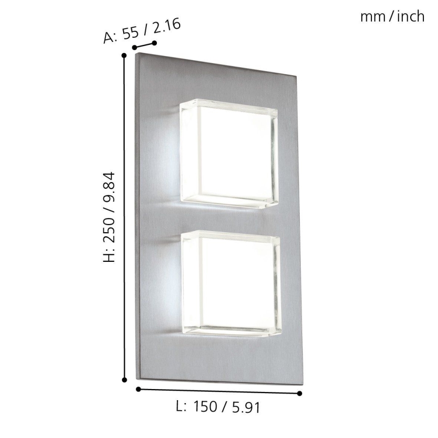Eglo 93365 - LED Spoljna zidna lampa PIAS 2xLED/2,5W/230V IP44
