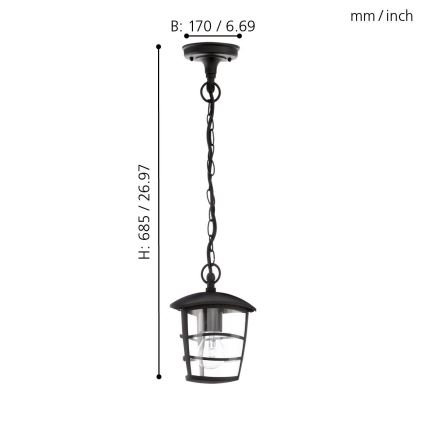 Eglo - LED Spoljašnji luster 1xE27/8,5W/230V IP44