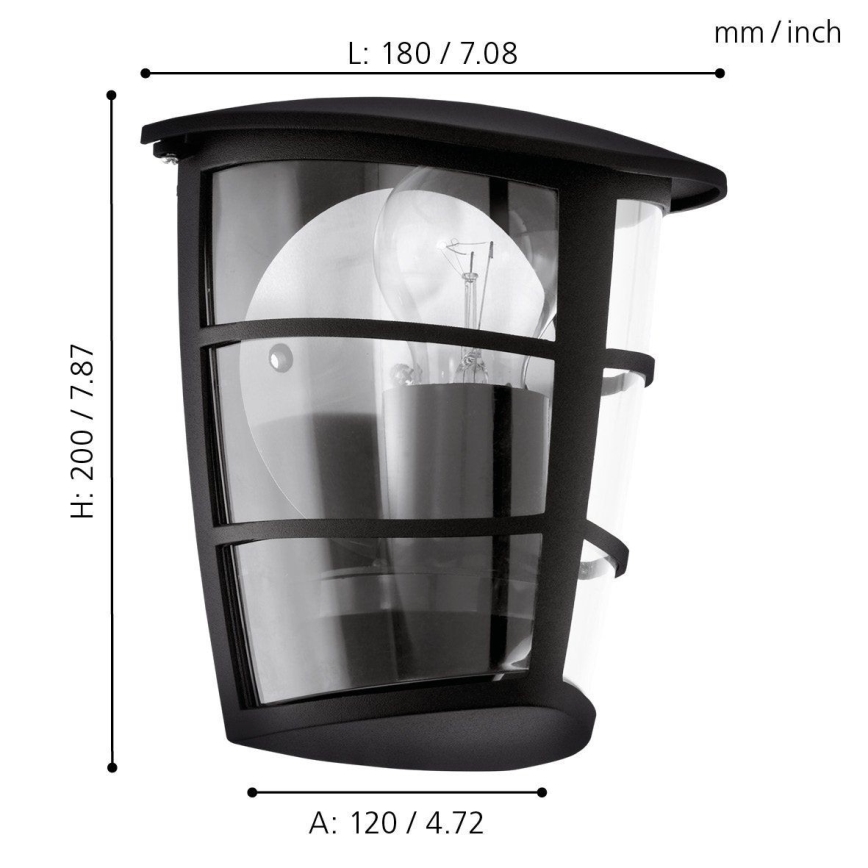 Eglo - Spoljašnja zidna lampa 1xE27/60W/230V IP44