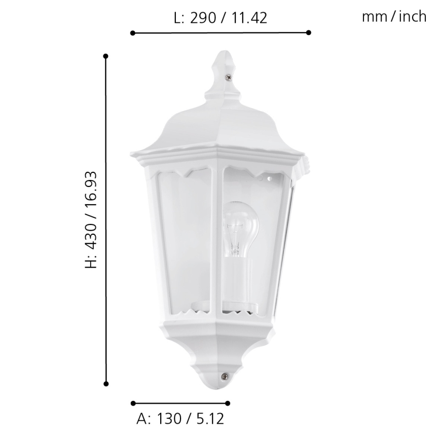 Eglo 93448 - Spoljašnja zidna lampa NAVEDO 1xE27/60W/230V IP44