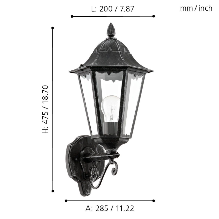 Eglo - Spoljašnja zidna lampa 1xE27/60W/230V IP44