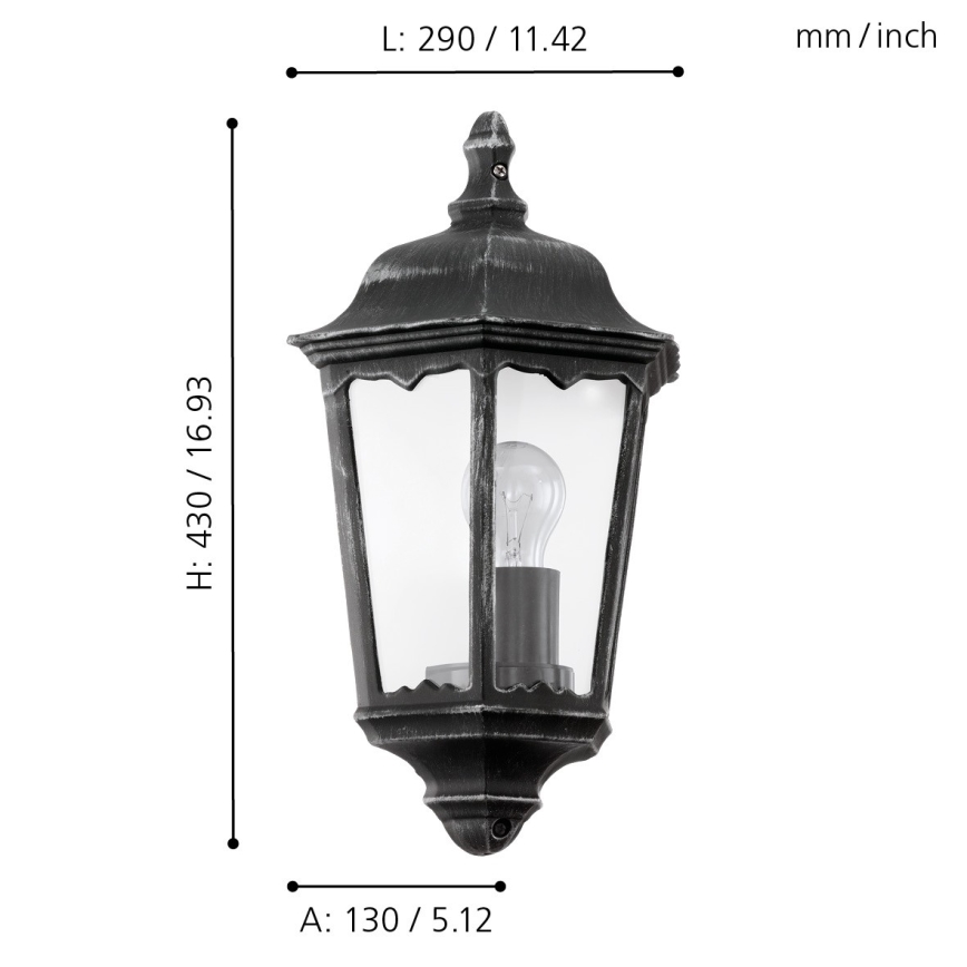 Eglo - Spoljašnja zidna lampa 1xE27/60W/230V IP44