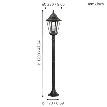 Eglo - Spoljašnja lampa 1xE27/60W/230V IP44