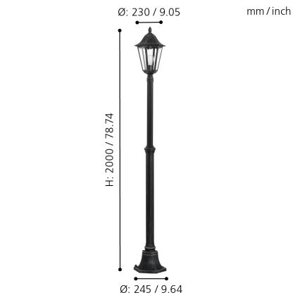 EGLO - Spoljašnja lampa 1xE27/60W IP44
