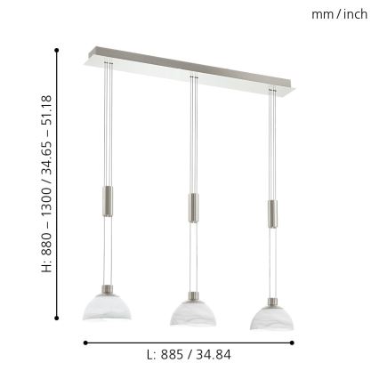 Eglo 93468 - LED Viseća lampa MONTEFIO 3xLED/6W/230V