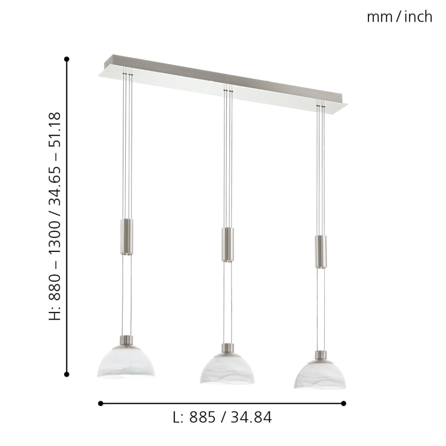 Eglo 93468 - LED Viseća lampa MONTEFIO 3xLED/6W/230V