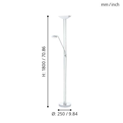Eglo - LED Prigušiva podna lampa LED/20W + LED/2,5W