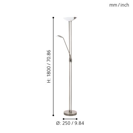 Eglo - LED Prigušiva podna lampa LED/20W + LED/2,5W