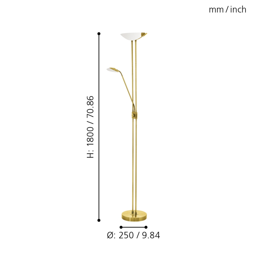 Eglo - LED Prigušiva podna lampa LED/20W + LED/2,5W