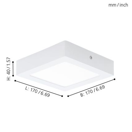 Eglo 94073 - LED Plafonjera FUEVA 1 LED/10,95W/230V