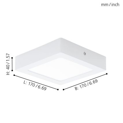 Eglo 94074 - LED Plafonjera FUEVA 1 LED/10,88W/230V