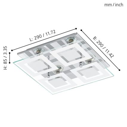 Eglo - LED plafonjera 4xGU10-LED/3W/230V