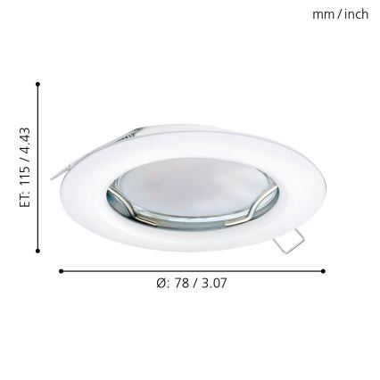 Eglo - Set 3x LED Ugradna lampa PENETO 3xGU10-LED/3W/230V