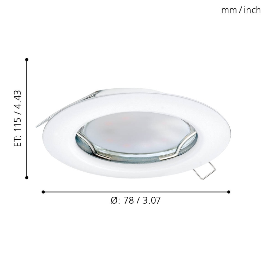 Eglo - Set 3x LED Ugradna lampa PENETO 3xGU10-LED/3W/230V
