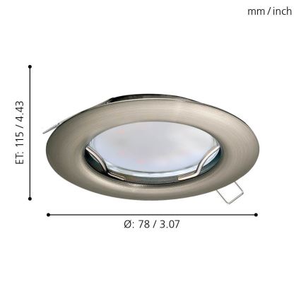 Eglo - Komplet 3x LED ugradna svetla PENETO 3xGU10-LED/3W/230V