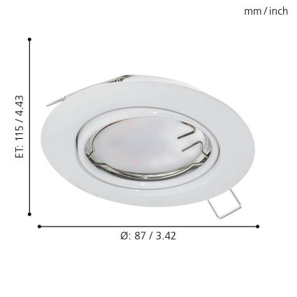 Eglo - LED Ugradna lampa 1xGU10-LED/5W/230V