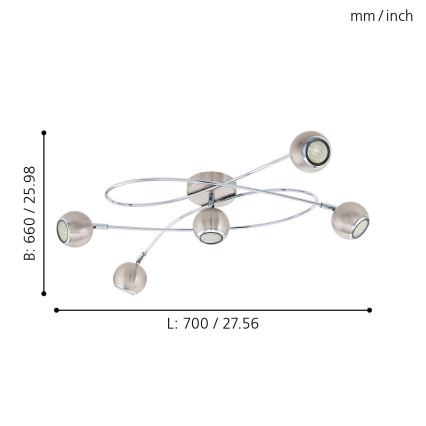 Eglo - LED Reflektorska lampa 5xGU10-LED/3W/230V
