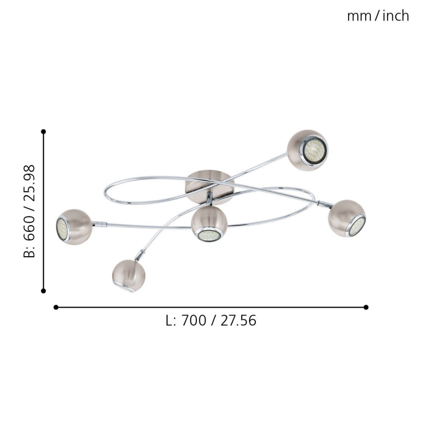 Eglo - LED Reflektorska lampa 5xGU10-LED/3W/230V
