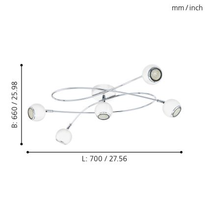 Eglo - LED Reflektorska lampa 5xGU10-LED/3W/230V