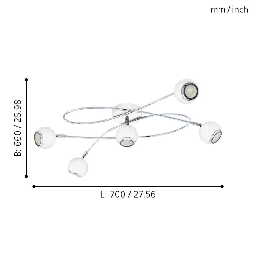 Eglo - LED Reflektorska lampa 5xGU10-LED/3W/230V