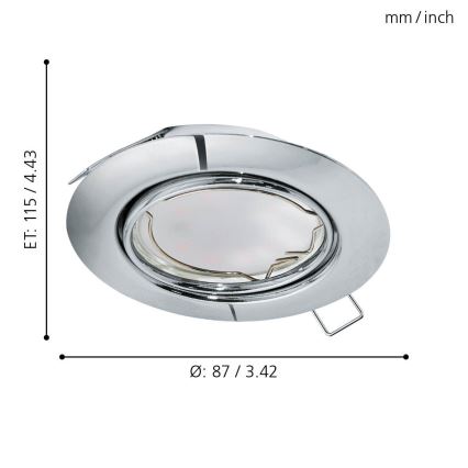 Eglo - Set 3x LED Ugradna lampa PENETO 3xGU10-LED/5W/230V