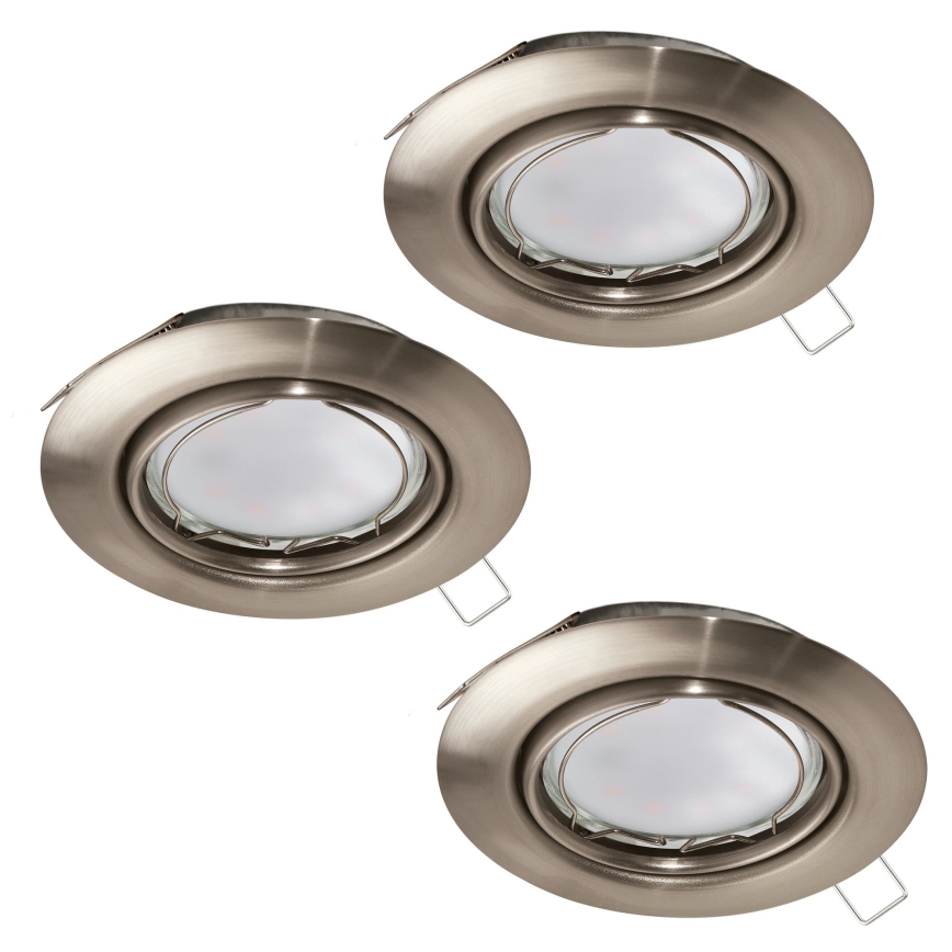 Eglo - SET 3x LED Ugradbena svjetiljka PENETO 3xGU10-LED/5W/230V