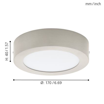 Eglo 94523 - LED Plafonjera FUEVA 1 LED/10,9W/230V