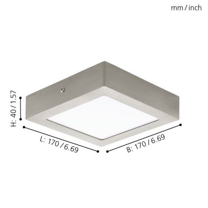Eglo 94524 - LED Plafonjera FUEVA 1 LED/10,9W/230V