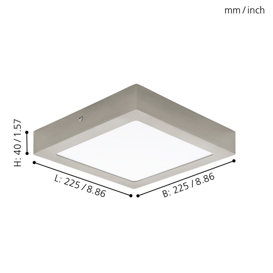 Eglo 94526 - LED stropna svetiljka FUEVA 1 LED/16,5W/230V 22,5x22,5 cm