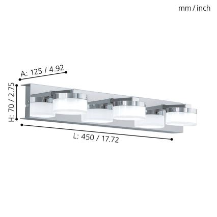 Eglo - LED zidno kupatilsko svetlo 3xLED/4,5W/230V IP44
