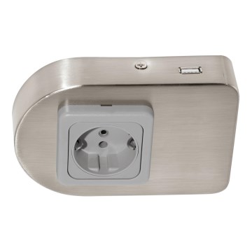 Eglo 94662 - Utičnica za ugradnju ispod kuhinjske jedinice SCHUKO sa USB-om TAXANO