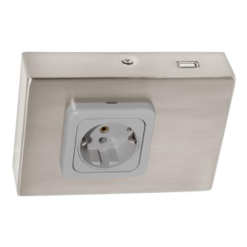 Eglo 94664 - Utičnica za ugradnju ispod kuhinjske jedinice SCHUKO sa USB-om TAXANO