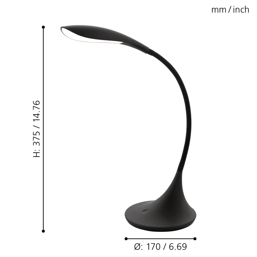 Eglo - LED stona lampa za prigušivanje 1xLED/4,5W/230V crno