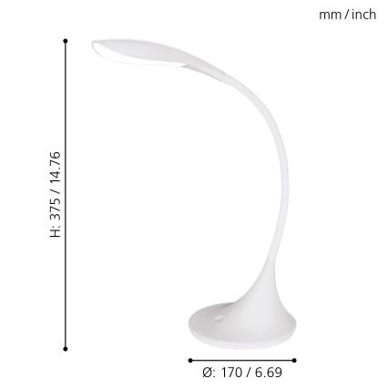 Eglo - LED stona lampa za prigušivanje 1xLED/4,5W/230V bela