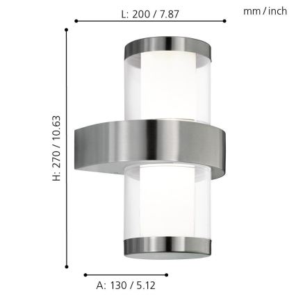 Eglo - Spoljašnja zidna lampa 2xLED/3,7W/230V IP44