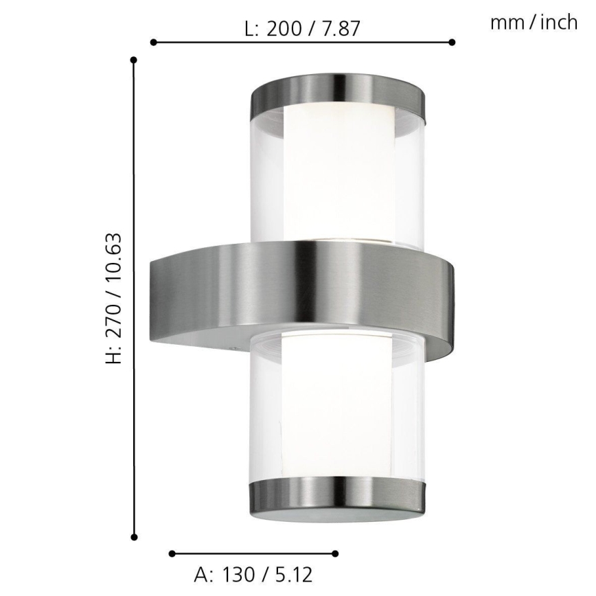 Eglo - Spoljašnja zidna lampa 2xLED/3,7W/230V IP44