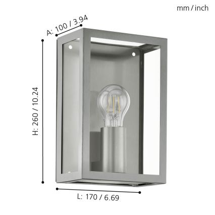 Eglo - Spoljašnja lampa 1xE27/60W/230V IP44