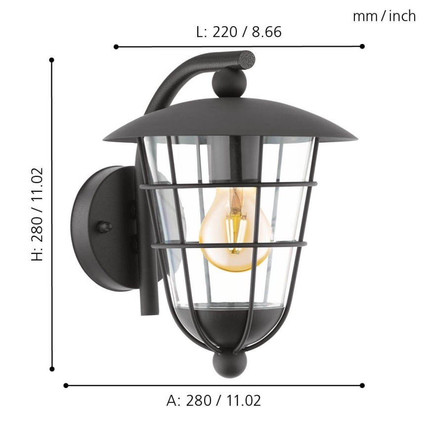 Eglo - LED Spoljna lampa 1xE27/8,5W/230V IP44