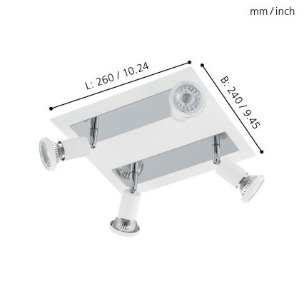 Eglo 94962 - LED Reflektorska lampa SARRIA 4xGU10-LED/5W/230V